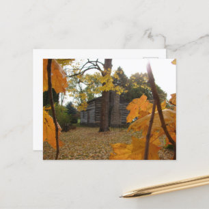 Blockhaus in Washington, Iowa im Herbst Postkarte