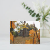 Blockhaus in Washington, Iowa im Herbst Postkarte (Stehend Vorderseite)