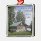 Blockhaus mit Poesie Silbernes Ornament (Links)