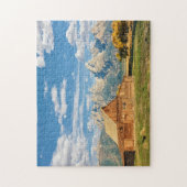 Blockhaus nahe Gebirgszug Puzzle (Vertikal)