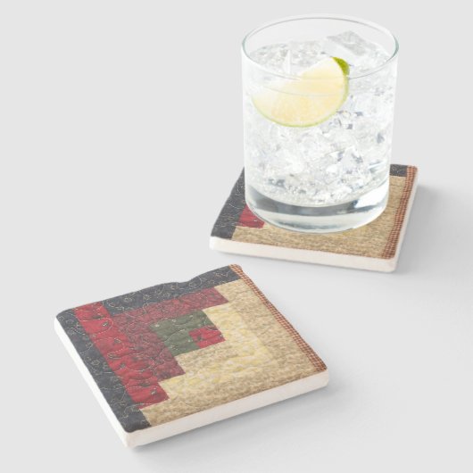 Blockhaus-Steppdecke Steinuntersetzer (Seitenansicht)