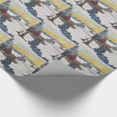 Blockhaus-überdachte Brücke Geschenkpapier (Ecke)