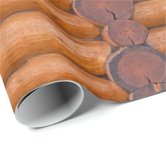 Blockhaus-Wand Geschenkpapier (Rolleneckpunkt)