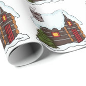 Blockhaus Winter Geschenkpapier (Rolleneckpunkt)