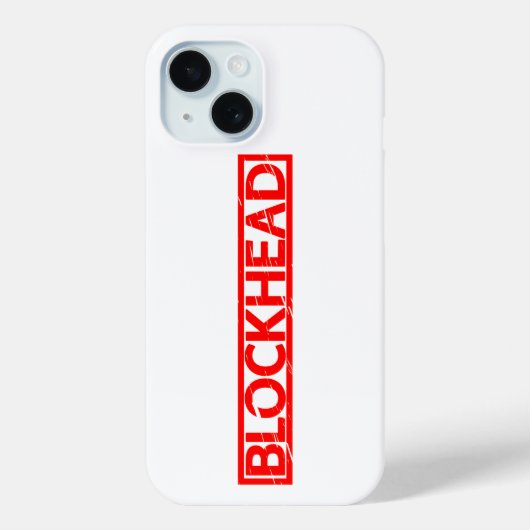 Blockhead-Briefmarke Case-Mate iPhone Hülle (Rückseite)