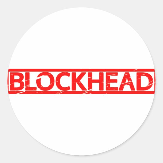Blockhead-Briefmarke Runder Aufkleber (Vorderseite)