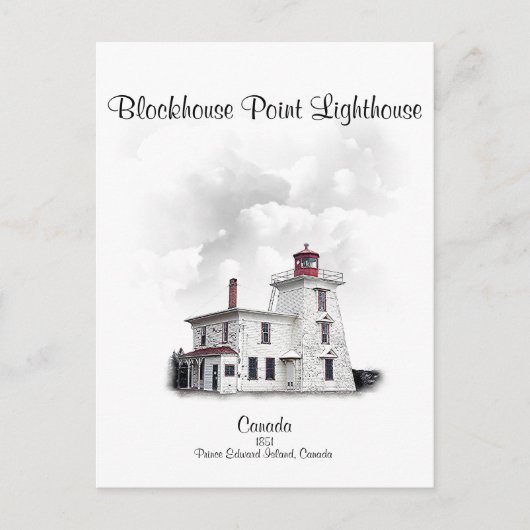 Blockhouse-Punkt-Licht - Prinz Edward Is., kann Postkarte (Vorderseite)