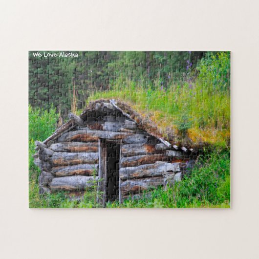 Blockhütte Alaska. Puzzle (Horizontal)