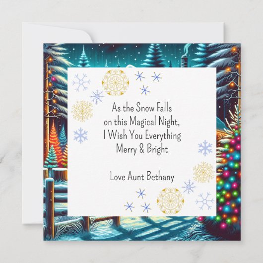 Blockhütte am Heiligabend Personalisiert (Rückseite)