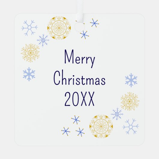 Blockhütte am Heiligabend Personalisiert Ornament Aus Metall (Rückseite)