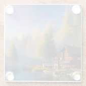 Blockhütte am See Glasuntersetzer (Rückseite)