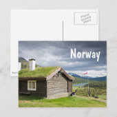 Blockhütte auf dem Sod-Dach in Norwegen - Postkart Postkarte (Vorne/Hinten)