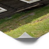 Blockhütte auf dem Sod-Dach in norwegischem Poster (Ecke)
