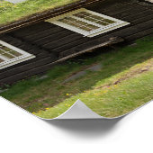 Blockhütte auf dem Sod-Dach in norwegischem Poster (Ecke)