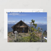 Blockhütte auf schwarzen Butten Postkarte (Vorne/Hinten)