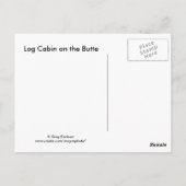 Blockhütte auf schwarzen Butten Postkarte (Rückseite)