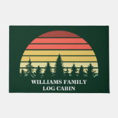 Blockhütte für den benutzerdefinierten Wald Sunset Fußmatte (Vorderseite)