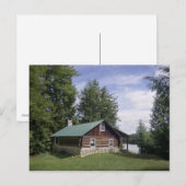 Blockhütte in den Kiefern Postkarte (Vorne/Hinten)