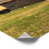 Blockhütte in der Nähe des Gebirges Poster (Ecke)