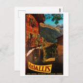 Blockhütte in Wallis, Schweiz Postkarte (Vorne/Hinten)