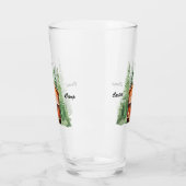 Blockhütte mit Evergreen Trees Glas (Links)