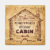 Blockhütte Personalisierte Imitate Holz Magnet (Vorne)