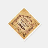 Blockhütte Personalisierte Imitate Holz Serviette (Ecke)