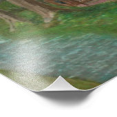 Blockhütte und Bäume Fotodruck (Ecke)
