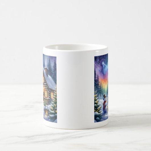 Blockhütte - Weihnachten Kaffeetasse (Mittel)