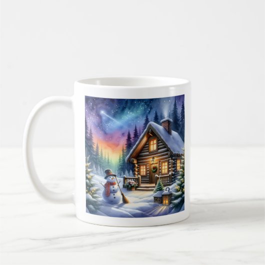 Blockhütte - Weihnachten Kaffeetasse (Links)