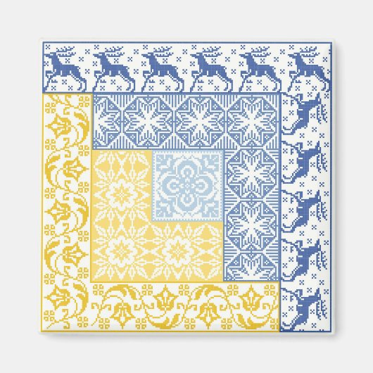 Blockhütte Winter Magnet (Vorne)