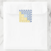 Blockhütte Winter Quadratischer Aufkleber (Tasche)