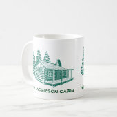 Blockhütte Woods Custom Text Tasse (Vorderseite Links)