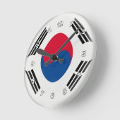 Blockieren Sie Südkoreas Flaggenblasen-Design Runde Wanduhr (Winkel)