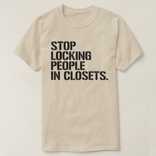 Blockieren von Personen in Schränken T-Shirt (Design vorne)