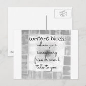 Blockieren von Writern Postkarte (Vorne/Hinten)