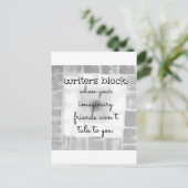 Blockieren von Writern Postkarte (Stehend Vorderseite)