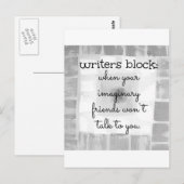 Blockieren von Writern Postkarte (Vorne/Hinten)