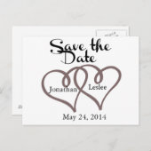 Blockierende Herzen - Save the Date Ankündigungspostkarte (Vorne/Hinten)