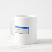 Blockierender Fehler-lustige Computer-Mitteilung Kaffeetasse (Vorderseite Links)