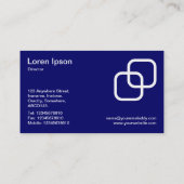 Blockierplätze - Weiß an der dunklen Marine Visitenkarte (Rückseite)