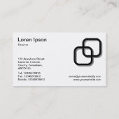 Blockierquadrate 3d - Schwarz auf Weiß Visitenkarte (Rückseite)