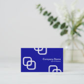 Blockierquadrate 3d - Weiß auf Blau 000099 Visitenkarte (Stehend Vorderseite)