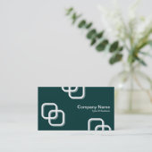 Blockierquadrate 3d - Weiß auf dunkelgrün Visitenkarte (Stehend Vorderseite)