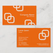 Blockierquadrate 3d - Weiß auf Orange Visitenkarte (Vorne/Hinten)