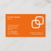 Blockierquadrate 3d - Weiß auf Orange Visitenkarte (Rückseite)