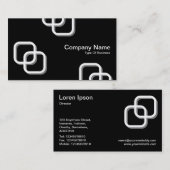 Blockierquadrate 3d - Weiß auf schwarz Visitenkarte (Vorne/Hinten)