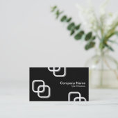 Blockierquadrate 3d - Weiß auf schwarz Visitenkarte (Stehend Vorderseite)