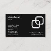 Blockierquadrate 3d - Weiß auf schwarz Visitenkarte (Rückseite)