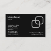 Blockierquadrate - grau auf schwarz visitenkarte (Rückseite)